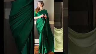 Silk saree designs for girls 👉 stylish and plane saree designs 🤩#fashion #ytshorts #2024