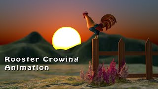 Rooster Crowing Short Animation In Blender