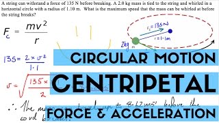 Centripetal Force and Acceleration - Breaking Force of a String