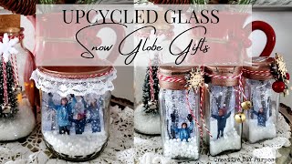 Upcycled Glass DIY Christmas Snow Globe Gifts!