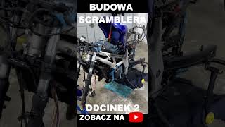 Budowa SCRAMBLERA - Malowanie sprayem i zmiana opon