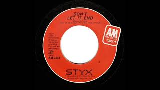 1983 HITS ARCHIVE: Don’t Let It End - Styx (stereo 45)