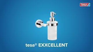 How to apply the chromed; round tesa® Exxcellent soap dispenser