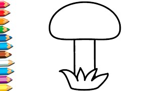 Drawing a mushroom for children / Bolalar uchun qo'ziqorin chizish