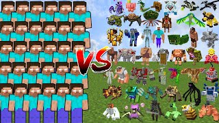 HEROBRINE ARMY vs BOSS MOBS