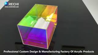 RECHI |Custom Lifestyle Acrylic Furnishing Factory| Rainbow Acrylic Tissue Storage Box