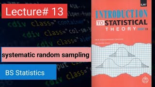 systematic random sampling|Lecture#13|Sampling| Urdu/ Hindi/English