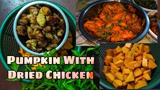 Pumpkin With Dried Chicken || Pumpkin Curry || Bodo || Cuisine