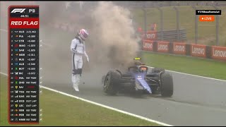 Logan Sargent huge crash during the FP3 at Dutch GP #f1 #f12024