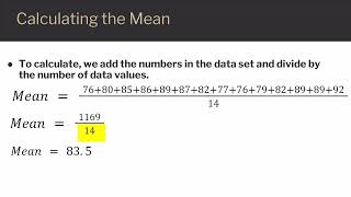 The Mean of a Set of Numbers