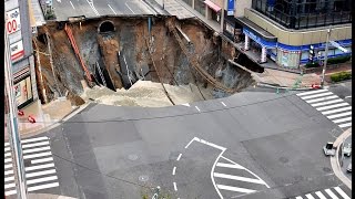 Watch: Massive sinkhole opens up in Fukuoka, Japan during subway