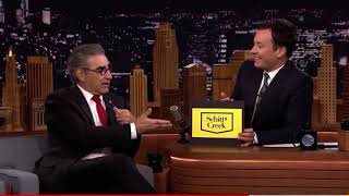 Eugene Levy/Bought Schitts Creek for David’s 16th birthday as a joke. Jimmy Fallon-Tonight Show #1