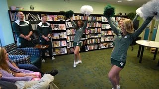 Rylie Whitten whispers thank you, gets visit from MSU cheerleaders