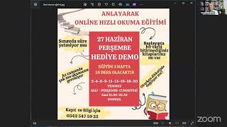 Anlayarak Hızlı okuma Hediye demo               27 Haziran