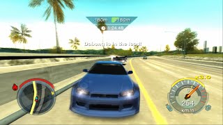 Need for Speed Undercover (PS2) - Skyline R34 vs Corvette. Random... Help me! / Hard Highway Battle