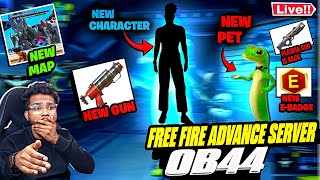 Free Fire OB44 Advance Server 😱,New Character, New Gun, New Pet, Etc🔴[Live]