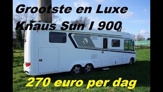 Grootste camper en meest luxe integraal camper sun I 900 van knaus. Huurcamper voor 270 euro.