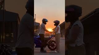 Disney songs and sunsets #couplegoals #bike #bikergirl #bikegoals #biker #bikelife #lovestory