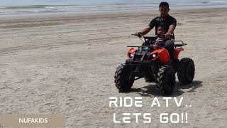 Mandi Pantai + Naik ATV.. First time ride ATV... #familytime  #beach