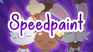 [SPEEDPAINT]🌙🐰 Sleepy Pokemon Bunnies