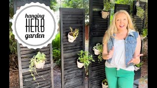 Repurpose old shutters into a hanging herb garden! w/ French Farmhouse Shabby Chic Herb Flower Pots