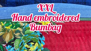 XXL hand embroidered bum bag