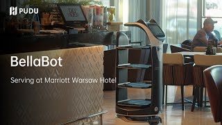 BellaBot serves at Marriott Warsaw Hotel in Poland | Pudu Robotics