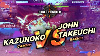 SF6 → Kazunoko (Cammy) vs John Takeuchi (Rashid) - Street Fighter 6