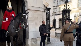 King’s Guard Horses! Respect !! Army officer salute 🫡