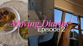 MOVING DIARIES EP. 2:  BARSTOOL SET UP, NEW RUG AND COUCH, GROCERIES, KITCHEN ORGANIZATION & MORE