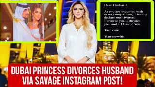 Dubai Princess Sheikha Mahra Finally Divorces Her Husband PUBLICLY in an Instagram message #youtube