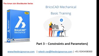 BricsCAD Mechanical Training (Basic) by Aman Jain (Part 3 - Constraints and Parameters)