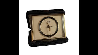 Kienzle travel alarm clock in leather case #AntiqueClocksDepot