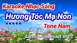 Karaoke Hương Tóc Mạ Non Tone Nam Nhạc Sống ll Năm Organ