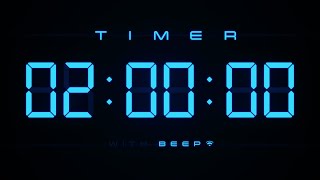 2 Hours Digital Countdown Timer with Simple Beeps 💙