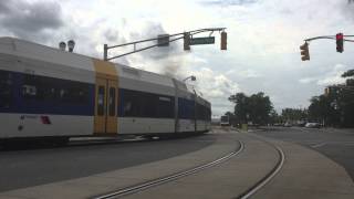 New Jersey Transit: Not in Service River Line Train Departs Entertainment Center