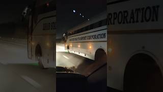 BIHAR STATE ROAD TRANSPORT CORPORATION BUS ON YAMUNA EXPRESSWAY IN INDIA .