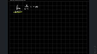 Function x/(x-1) tends to -inf as x approaches 1 from the left.