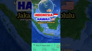 INDONESIA TO HAWAII, JAKARTA TO HONOLULU FLIGHT ROUTE 21/8 #shorts #airplane #aviation #aeroplane