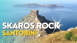 SKAROS ROCK, IMMEROVIGLI village - SANTORINI island. (Greece) FullHD video 1080.