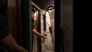 This has got to be the best shower ever built in a campervan!