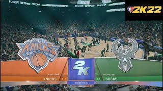 Milwaukee Bucks vs New York Knicks NBA 2k22 Highlights