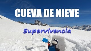 SUPERVIVENCIA en la montaña invernal: La CUEVA de NIEVE❄ Te puede SALVAR la VIDA. Pico Canal Roya🗻