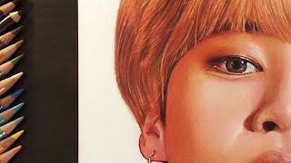 drawing jimin whole face with colour pencil#viral#viralvideo #artist #art #paint #painting #artpaint