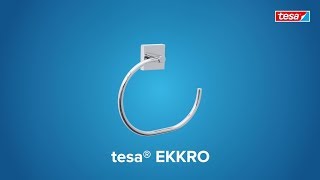 How to use the angular, chromed tesa® Ekkro towel ring