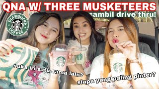 DRIVE THRU STARBUCKS & QnA W/ THREE MUSKETEERS! Ft @dewintawidianingtyas15 @ShelyChe  | Aurelliaurel