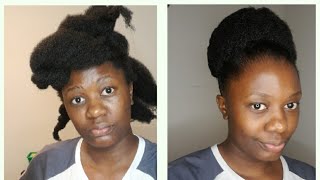 HOW I MAKE MY AFRO PUFF||4C NATURAL HAIRSTYLE