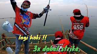 Lagi hoki !! Mancing di bagan tanjung kait 3x dobel strike.