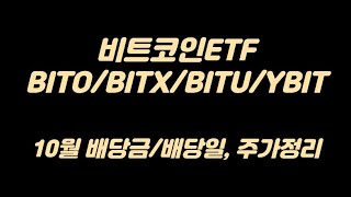 미국월배당 비트코인ETF BITO/BITX/BITU/YBIT 10월 배당금/배당일, 주가정리