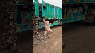 "Pakistani Heavy Stone Load Truck: Incredible Power on Wheels!" #shorts  #trailer